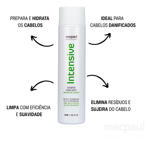 Shampoo Intensive Macpaul Hidratante Limpa Desembaraça 300ml