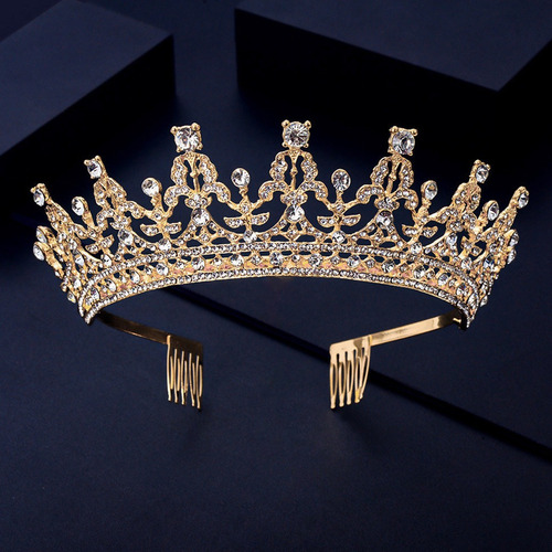 Nn Tiara De Coroa De Princesa Rainha Com Pente De Cristal E