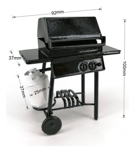 Casa De Muñecas Móvil Barbacoa Parrilla Horno Miniatura