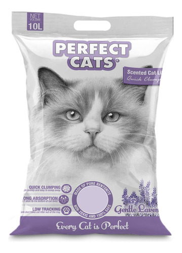 Arena Para Gato Aglutinante  Perfect Cats 7 Kg Aroma Lavanda