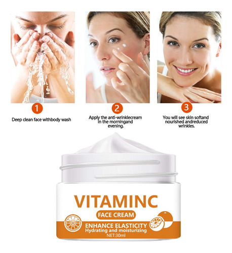 30 Ml De Creme Facial Com Vitamina C, Levemente Nutritivo, C