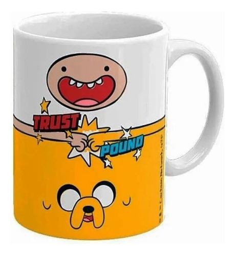 Caneca Porcelana Hora Da Aventura Jake E Finn 300ml