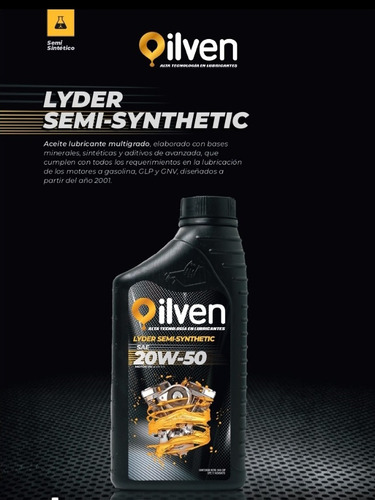 Lubricante 20w50 Semi Sintético Oilven.