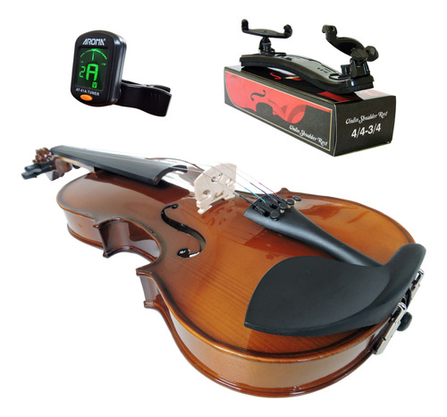 Kit Violino Barth Old Bright 4/4 C/ Case+ Espaleira+ Afin-cr