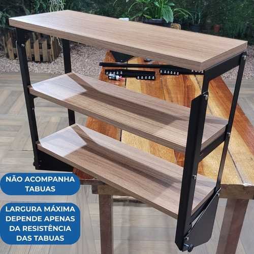 Estrutura Articulavel Para Mesa Prateleira Home Office Preto