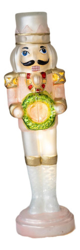 Figura Decorativa De Cascanueces Grande Base Rosa Claro