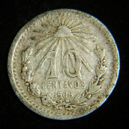 Moneda 10 Centavos 1906 Resplandor Plata Ley .800 Bonita
