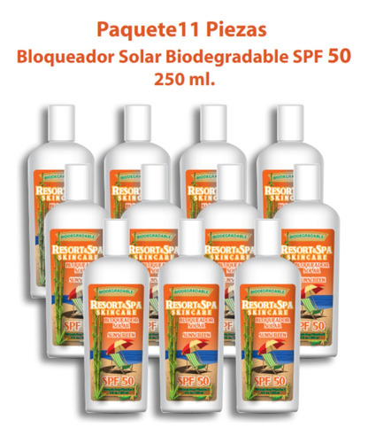 Mayoreo 11 Pzas Bloqueador Solar Biodegradable Spf 50 225ml