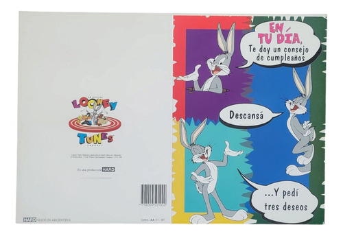 Tarjetas Looney Tunes Original 1996 Regalo Cumple Navidad Bugs Bunny Cumpleaños