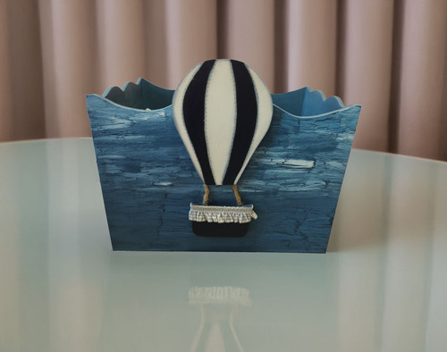 Caja Infantil Para Bebé, Niño O Niña Azul Marino Craquelado