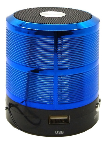 Imagem 4 de 6 de Kit 5 Mini Caixa De Som Portátil Bluetooth Mp3 Ws-887 Azul