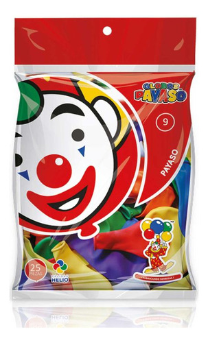 7pza Globo Redondo Payaso Num.09 Bolsa C/25 Surtido