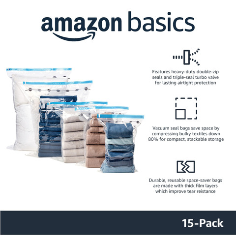 Amazon Basics - Bolsas De Almacenamiento De Compresión Al