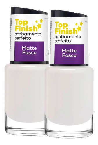 Kit 2 Top Finish Matte Fosco Acabamento Perfeito 10ml - Cora