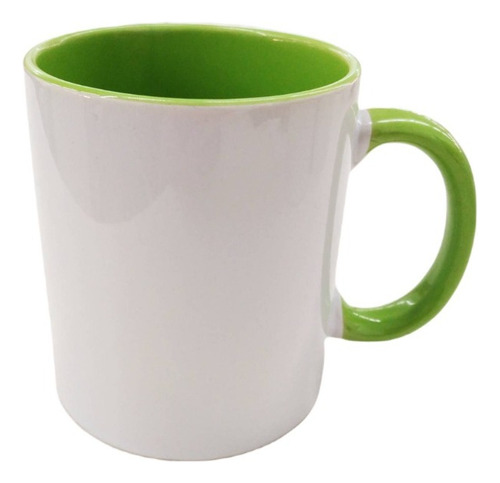 Tazas De Colores Sublimacion Con Caja Individual 11oz Color Verde Manzana