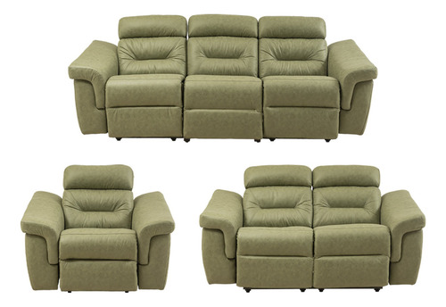 Sala 3 2 1 Reclinable Madrid Verde Këssa Muebles