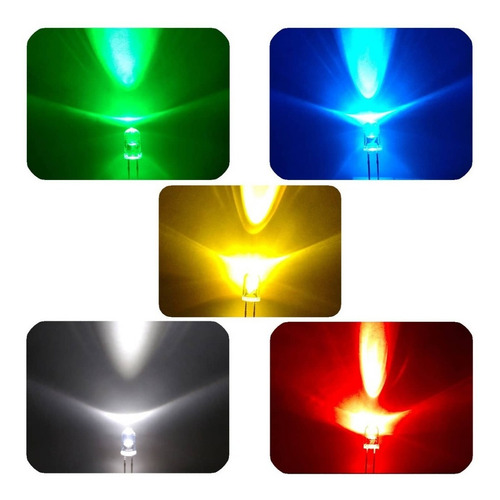 1000 Leds Ultrabrillantes 5mm Colores Azul Rojo Blanco Y Mas