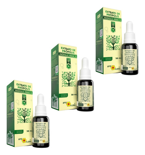 Kit 3 Extrato De Própolis Verde 70 -  Apis Flora 