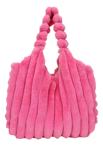 Bolso De Mano Esponjoso For Mujer, Bolso De Hombro Peludo D