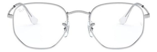 Montura de anteojos Ray-ban Rb6448 2501 51, color plateado, de grado unisex
