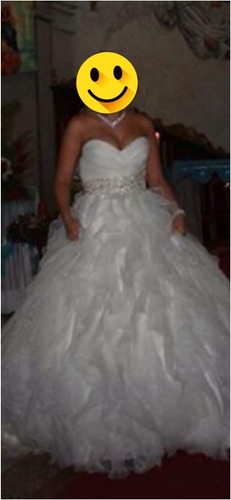 Vestido De Novia Blanco De Organza De La Tienda Mundo Novia