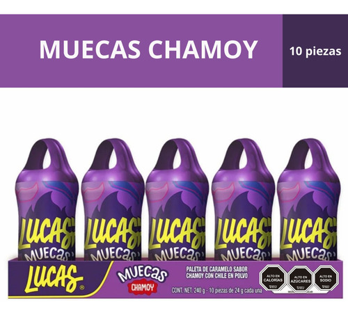 Dulce Mexicano Lucas Muecas Chamoy 10 Piezas