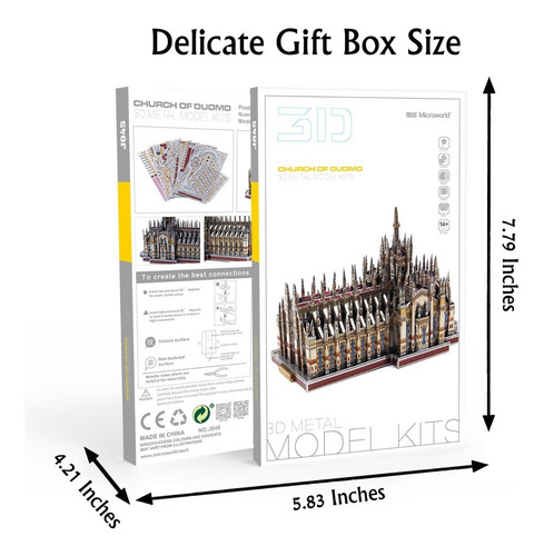 Microworld 3d Metal Puzzle Jigsaw Italy Milan Cathedral J045