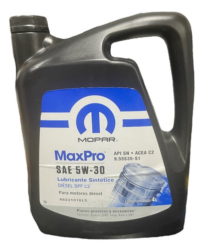 Aceite Mopar Maxpro 5w30 Diesel 4 Litros Fiat Toro