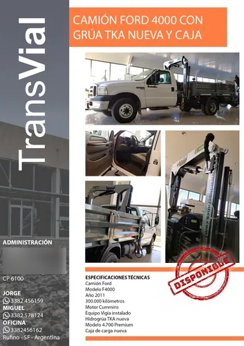 Ford F 4000 Hidrogrua Tka 4700 Premium Nueva Y Caja De Carga