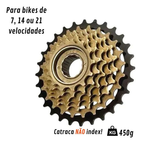 Catraca Roda Livre 7v Com Rosca/ 21 Marchas Bike Modelo Gts