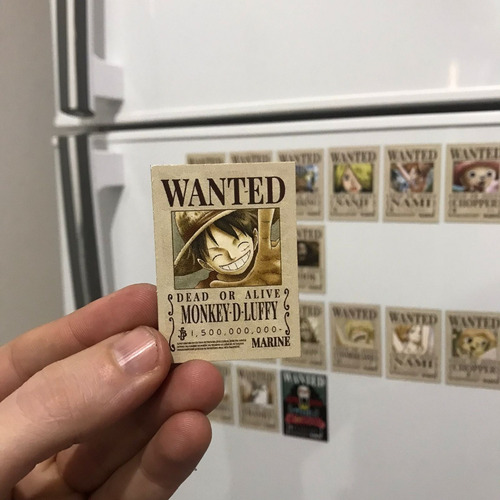 Imagen 2 de 5 de Imanes Wanted Mugiwara X 18 One Piece - Animeras