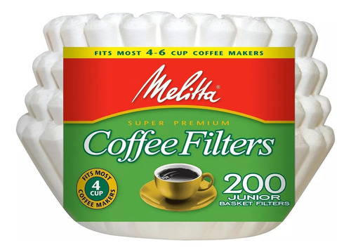 Filtros De Café Cestas Junior 200 Unidades, Blanco, 46...