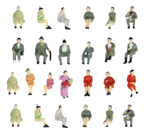 25 Peças Escala Ho 1:87 Figuras, Poses Diferentes, Sentar