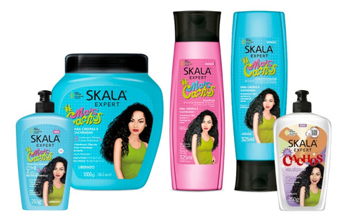 Skala Shampoo Acond Mais Cachos + Mascara Crema D Peinar Gel