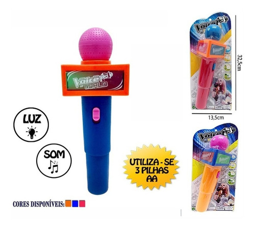 Imagem 4 de 5 de 2 Microfone Musical Infantil Brinquedo Com Som E Luz Oferta.