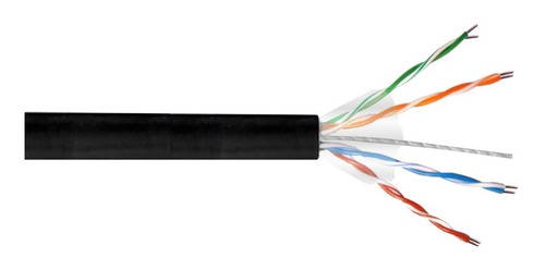 Cbxp-un3 Awg25/0,45mm Cat5e Pe Exterior Negro / Compratecno