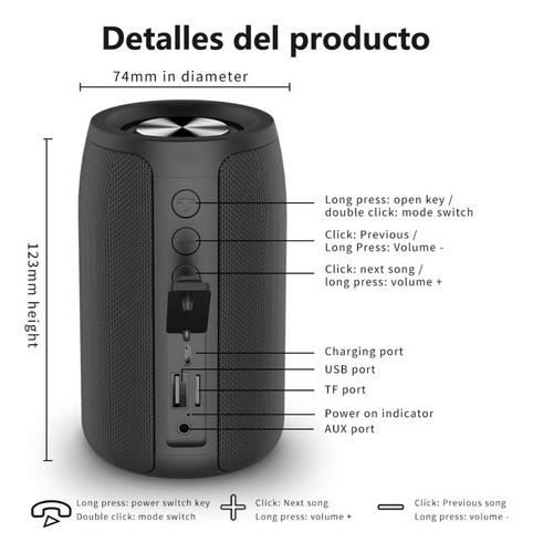 Altavoz Portátil Zealot S32 Con Bluetooth Y Wi-fi, Color