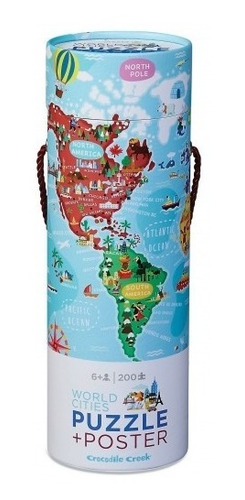 Puzzle Rompecabezas 200 Piezas + Poster Ciudades Del Mundo
