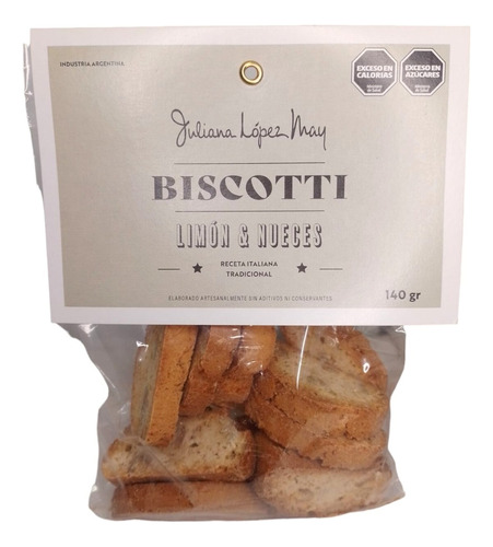 Biscotti Limón Y Nueces Juliana López May - Pack X6 U.