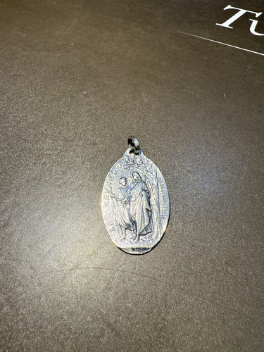 Medalla En Plata 925, San Rafael Oval Grande 37x25mm. Tuset.