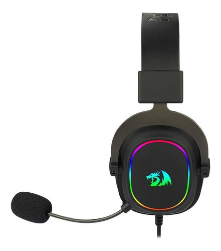 Auriculares gamer Redragon Gamer Zeus X H510-RGB negro con luz rgb LED