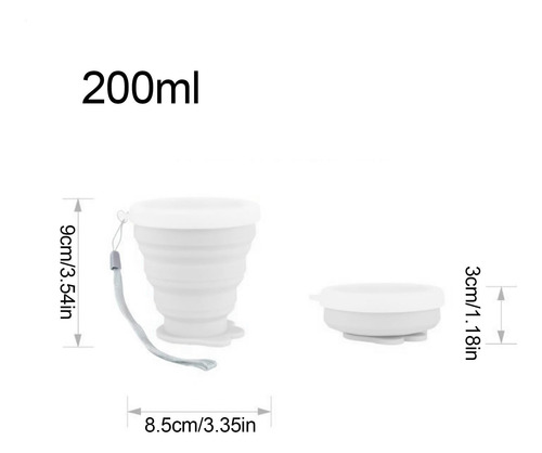 Copa Plegable Taza Plegable 200 Ml De Silicona De Viaje Port