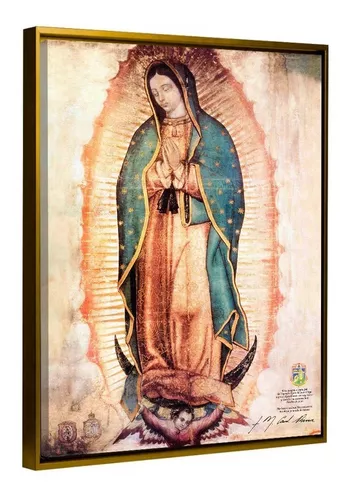 Cuadro En Lienzo Canvas Virgen Guadalupe Con Marco Flotado