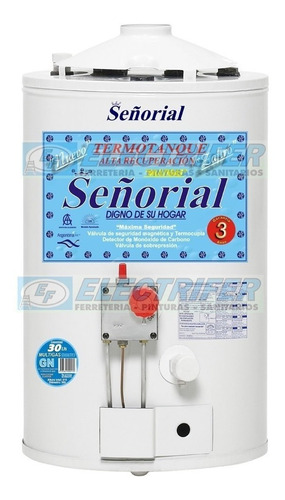 Termotanque Gas 30l Señorial Superior Inferior 