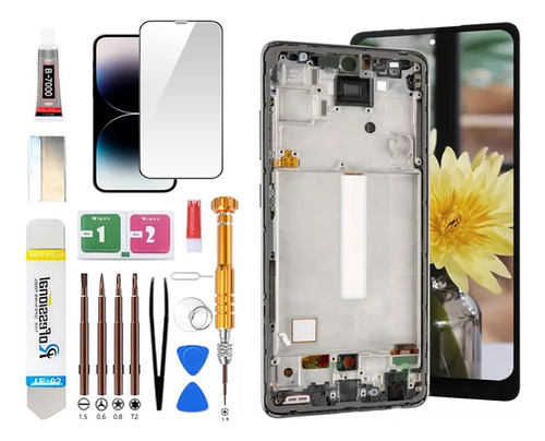 Lzhipx Pantalla Lcd Para Samsung A52 4g 5g /a52s 5g A526t A526v A526a A526b A526u1 Con Marco