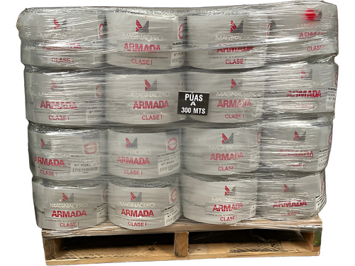 Tarima De 64 Rollos De Alambre De Púas De 300 M Calibre 15.5