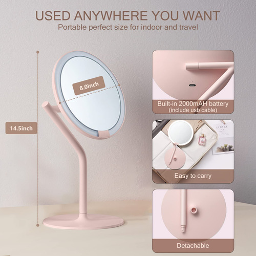 Amiro - Espejo De Maquillaje Profesional Con Iluminación Led