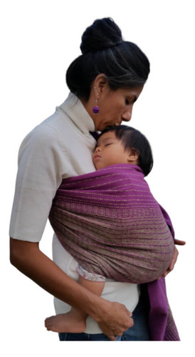Rebozo De Aros Bandolera Portabebebés 100% Algodón Binniza Color Violeta