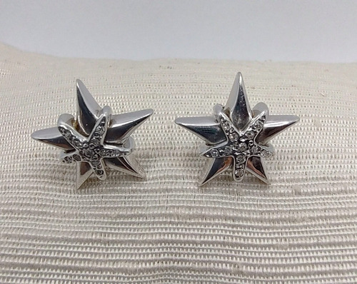Par De Brincos Ouro 18k 750, Ródio Com Diamantes 5,8g (Usado)