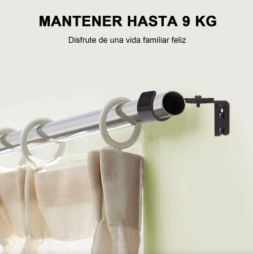 6piezas Soporte Cortinero De Gancho De Pared Ajustable